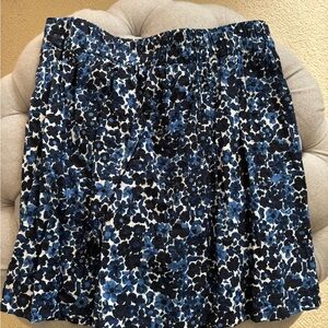 Molly B Blue and Black Pleated Skater Mini Skirt